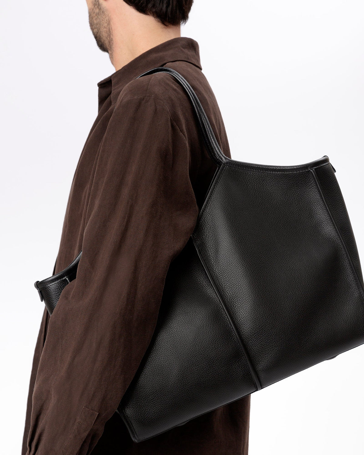 CALELLA SQUARED MEDIUM GRAINY - Leather-trimmed Tote Bag | Hereu Women|Men
