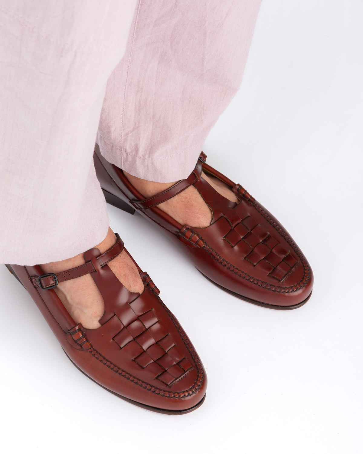 MAQUEDA - Interwoven T-Bar Loafer | Hereu Men