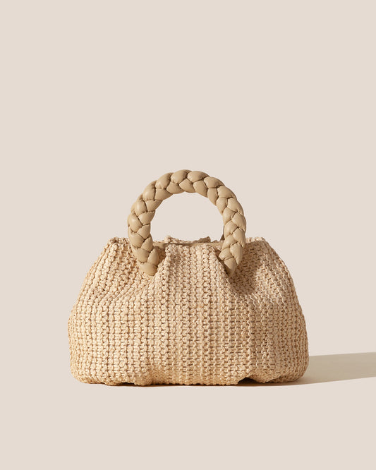 BOMBON M RAFFIA - Medium Plaited-handle Raffia Handbag | Hereu Women
