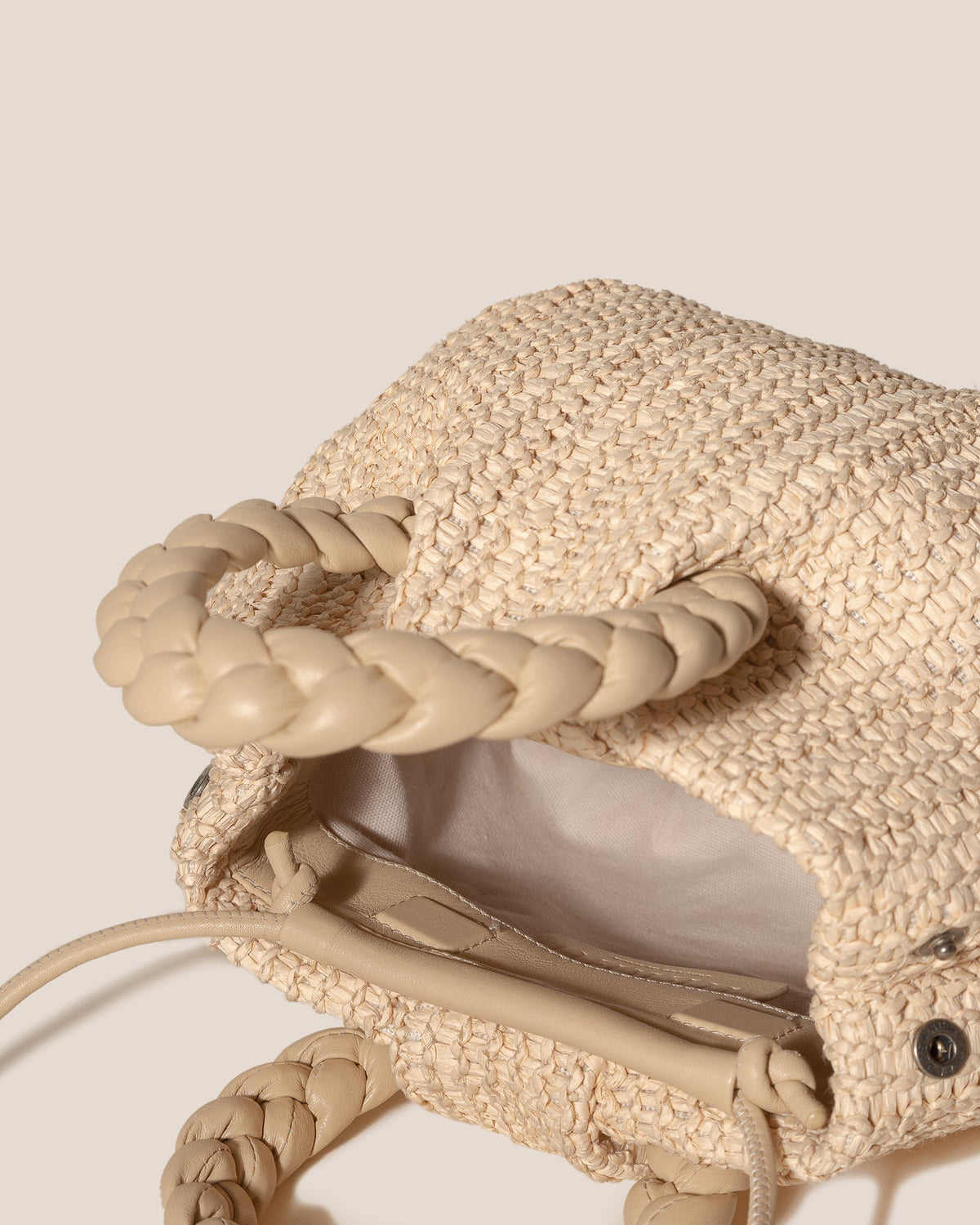 BOMBON M RAFFIA - Medium Plaited-handle Raffia Handbag | Hereu Women