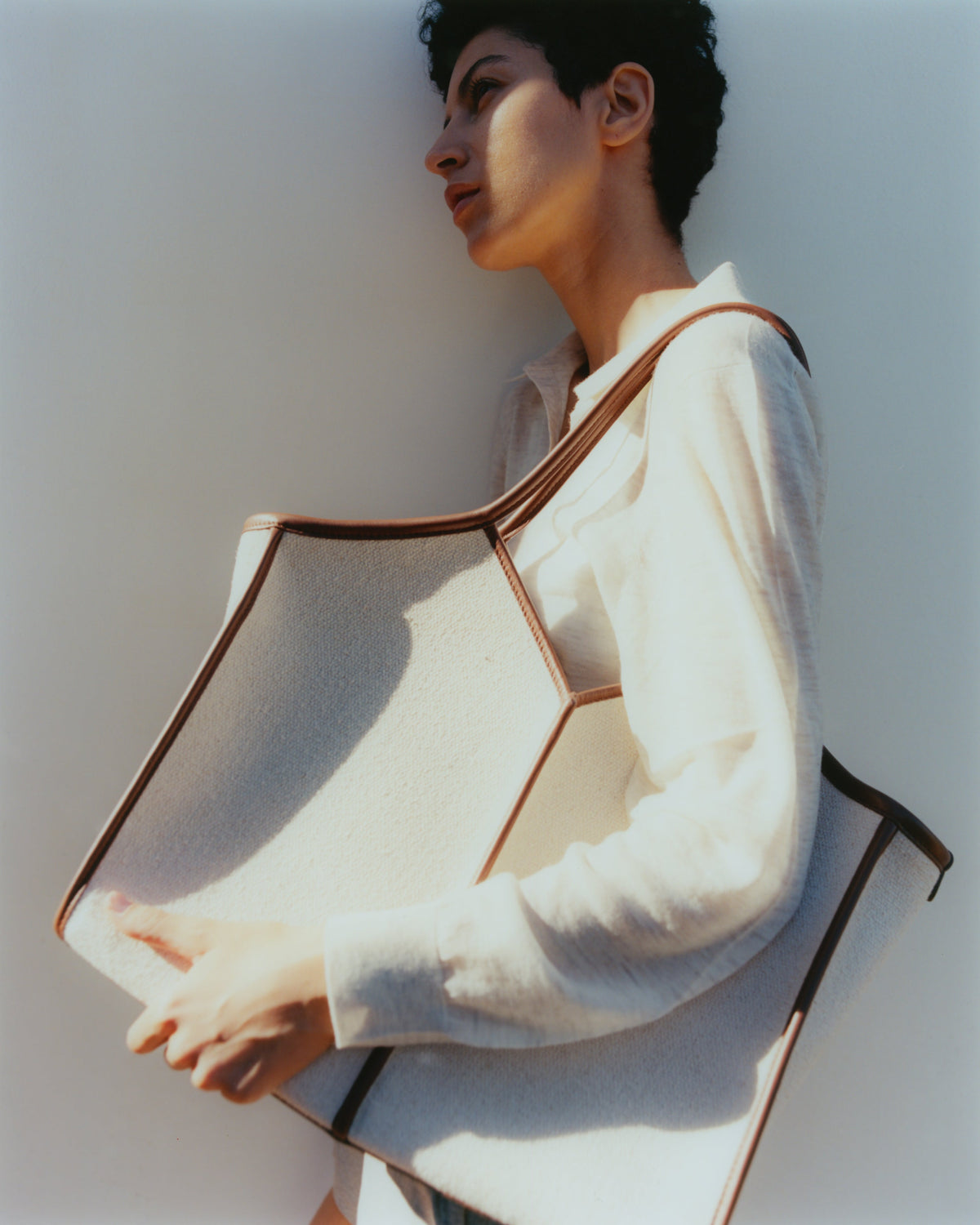 CALELLA SQUARED MEDIUM CANVAS - Leather-trimmed Tote Bag | Hereu Men|Women
