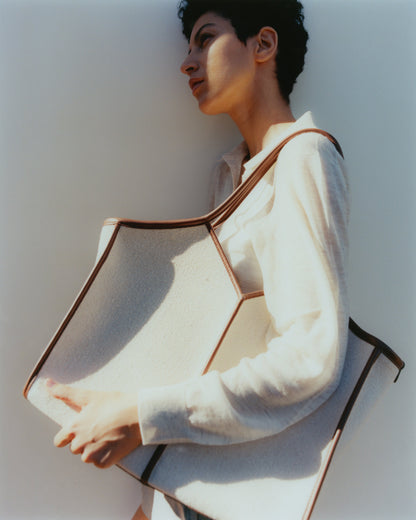 CALELLA SQUARED MEDIUM CANVAS - Leather-trimmed Tote Bag | Hereu Men|Women