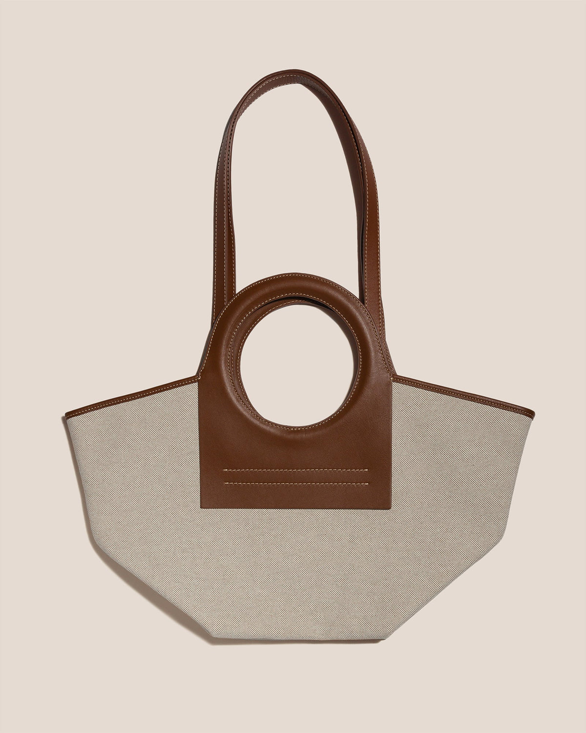 CALA S - Leather-trimmed Canvas Tote Bag | Hereu Women|Men