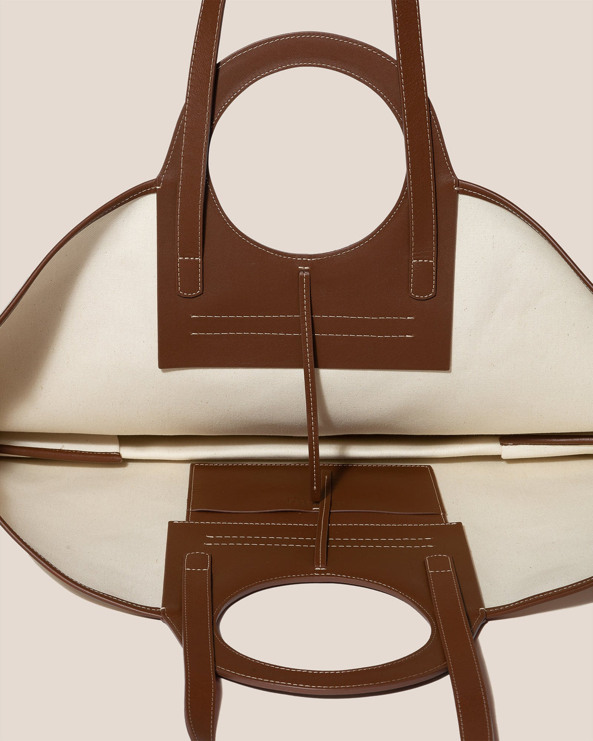 CALA S - Leather-trimmed Canvas Tote Bag | Hereu Women|Men