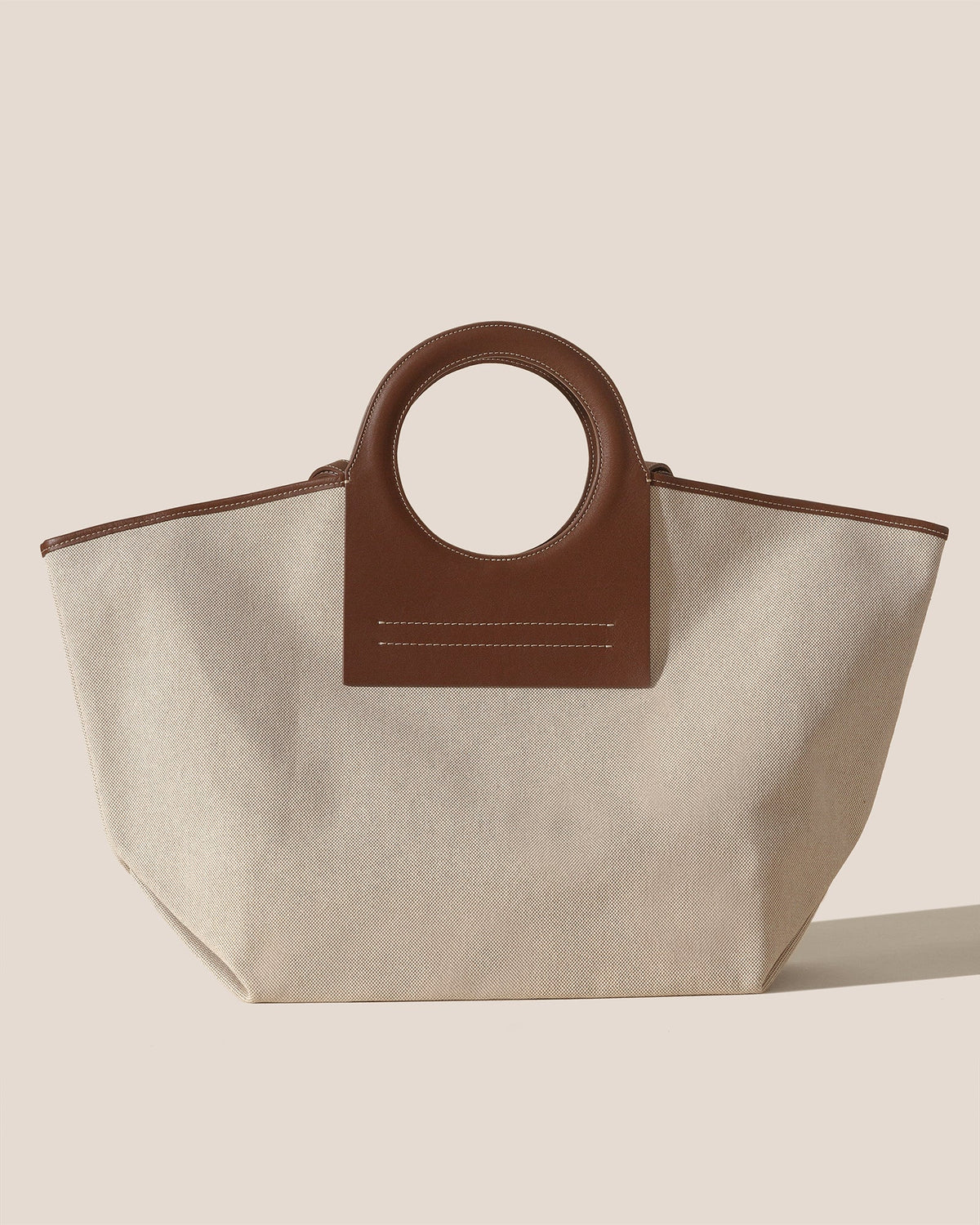 CALA L - Leather-trimmed Canvas Tote Bag | Hereu Women|Men