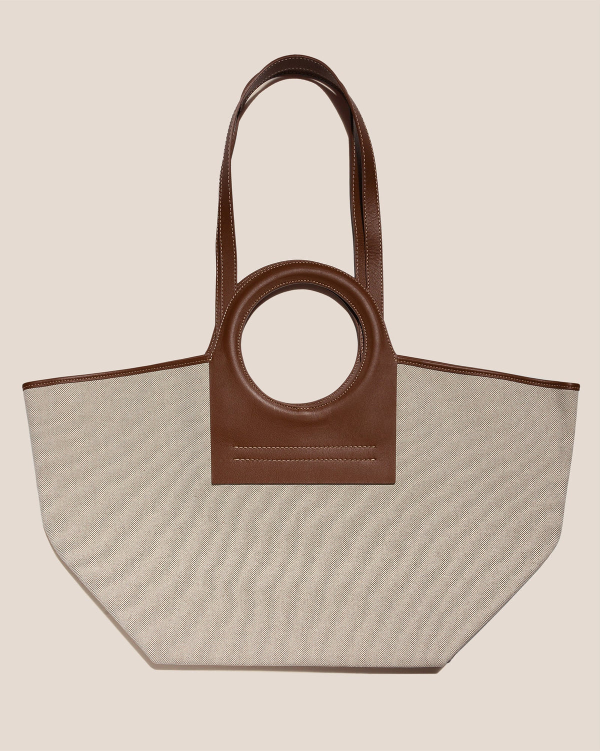 CALA L - Leather-trimmed Canvas Tote Bag | Hereu Women|Men