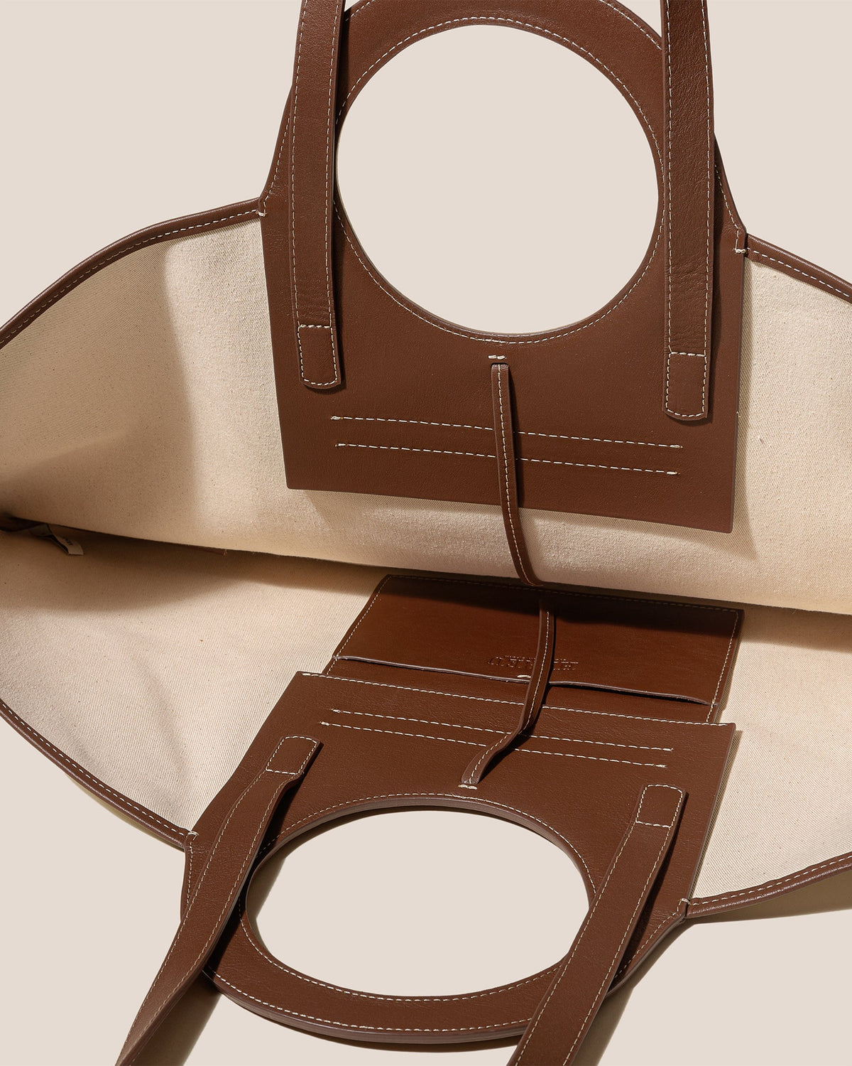 CALA L - Leather-trimmed Canvas Tote Bag | Hereu Women|Men