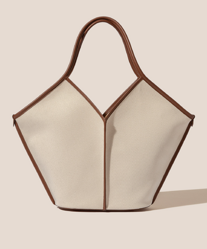 CALELLA - Leather-trimmed Organic Cotton Tote Bag | Hereu Women|Men