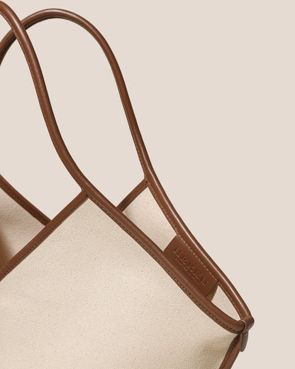 CALELLA - Leather-trimmed Organic Cotton Tote Bag | Hereu Women|Men