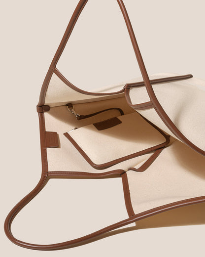 CALELLA - Leather-trimmed Organic Cotton Tote Bag | Hereu Women|Men