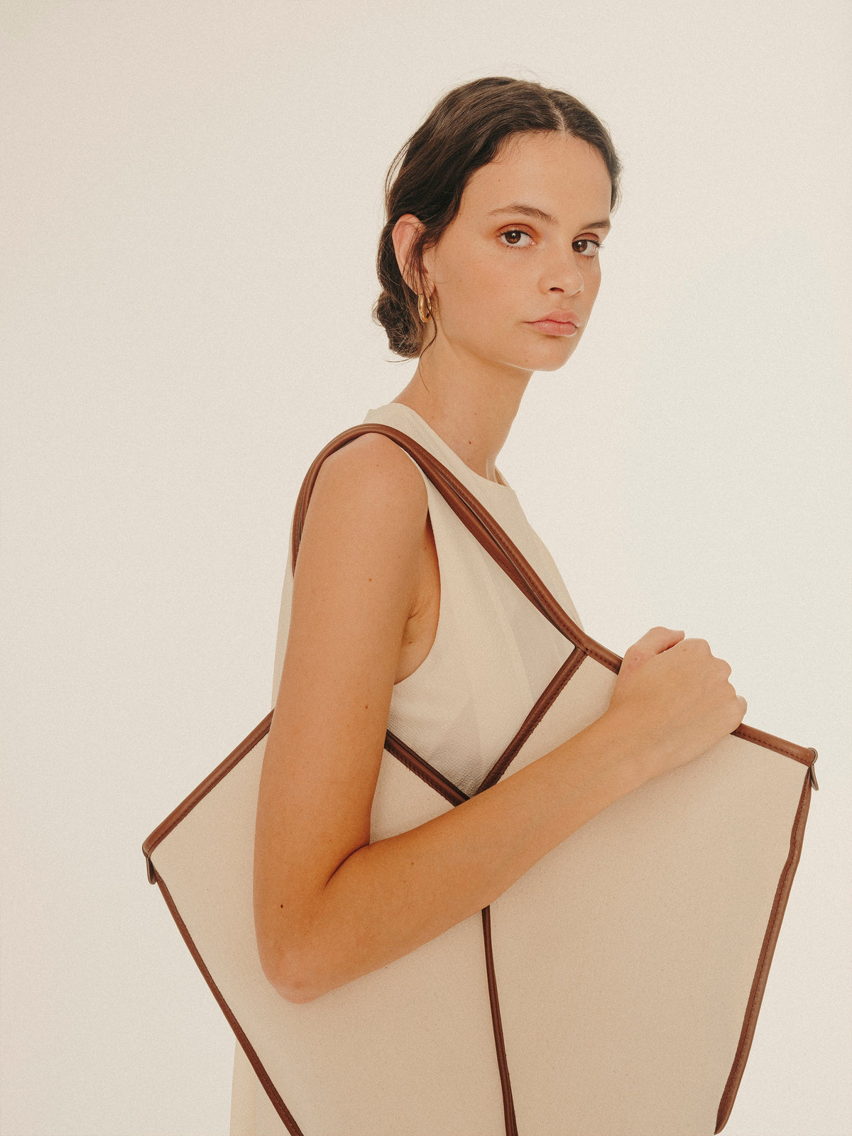 CALELLA - Leather-trimmed Organic Cotton Tote Bag | Hereu Women|Men