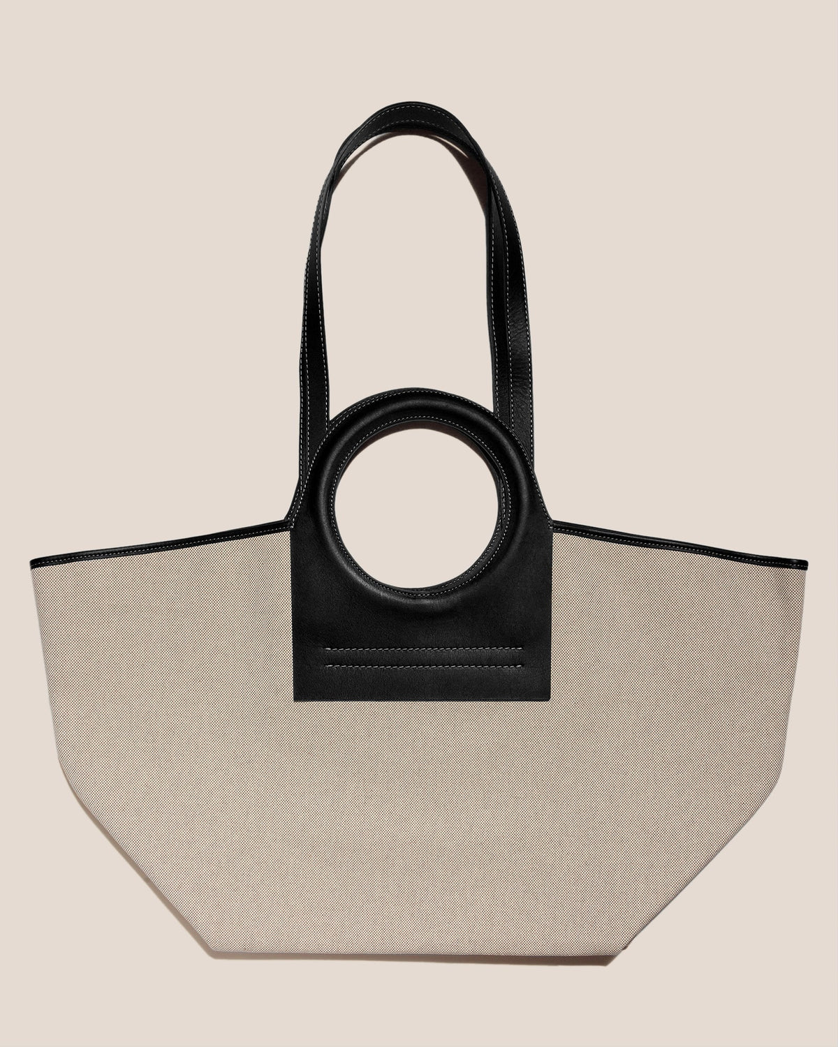 CALA L - Leather-trimmed Canvas Tote Bag | Hereu Women|Men