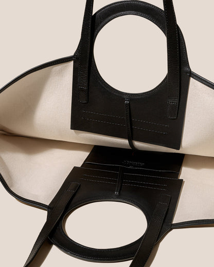 CALA L - Leather-trimmed Canvas Tote Bag | Hereu Women|Men