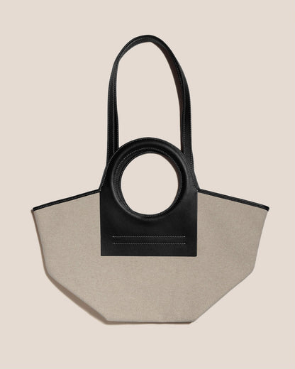CALA S - Leather-trimmed Canvas Tote Bag | Hereu Women|Men