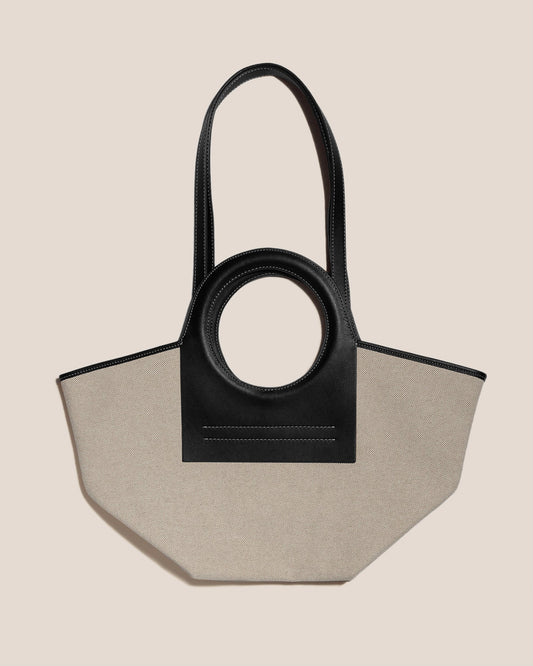 CALA S - Leather-trimmed Canvas Tote Bag | Hereu Women|Men
