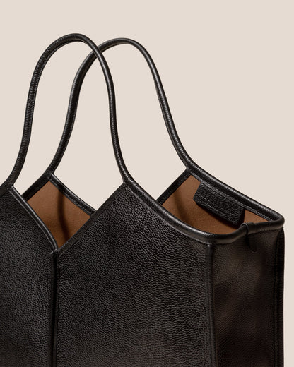 CALELLA SQUARED MEDIUM GRAINY - Leather-trimmed Tote Bag | Hereu Women|Men