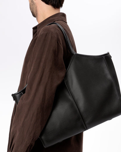CALELLA SQUARED MEDIUM GRAINY - Leather-trimmed Tote Bag | Hereu Women|Men