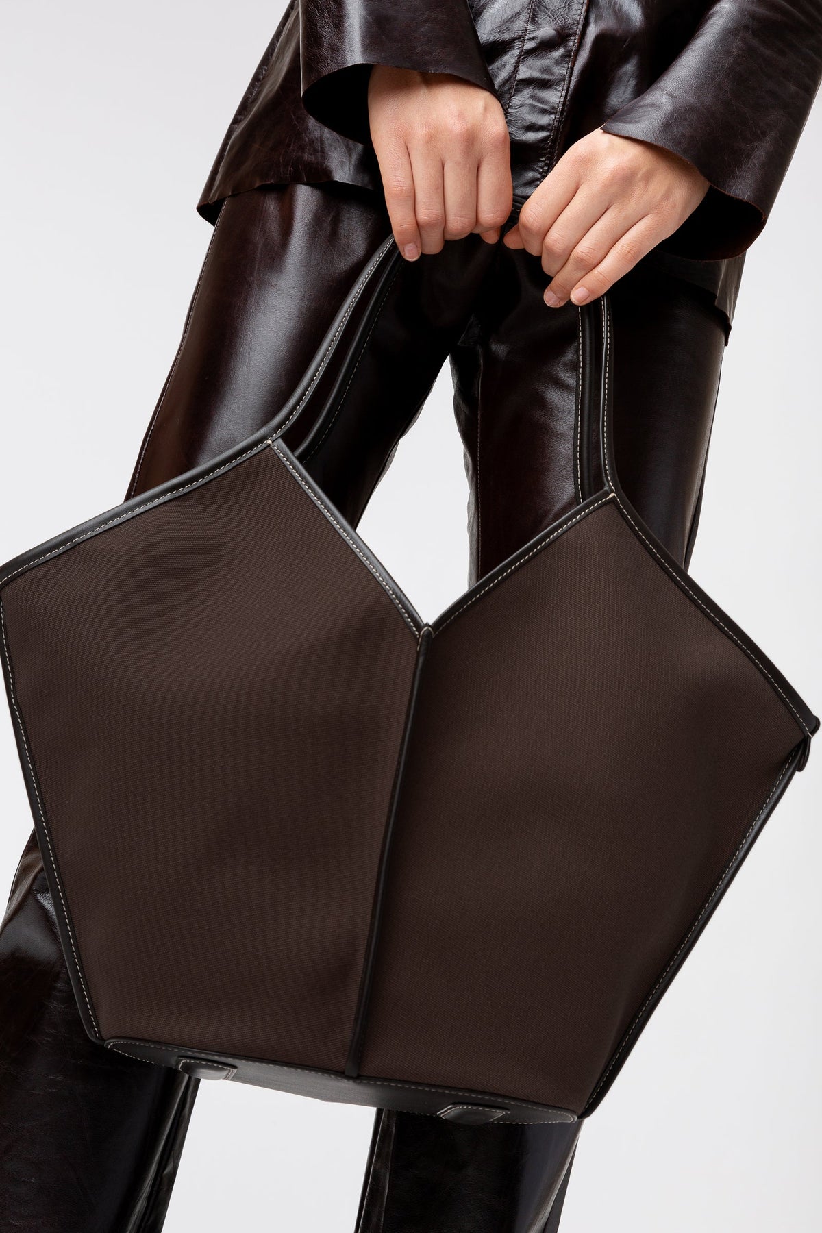 CALELLA - Leather-trimmed Organic Cotton Tote Bag | Hereu Women|Men