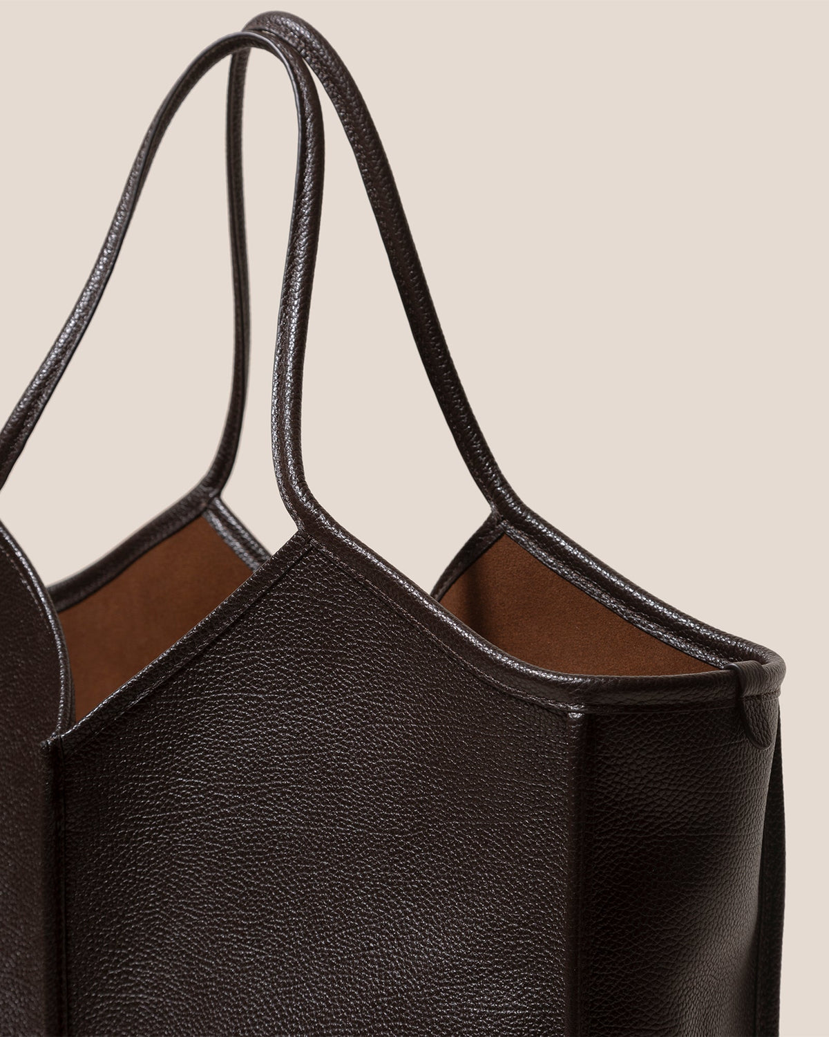 CALELLA SQUARED MEDIUM GRAINY - Leather-trimmed Tote Bag | Hereu Women|Men