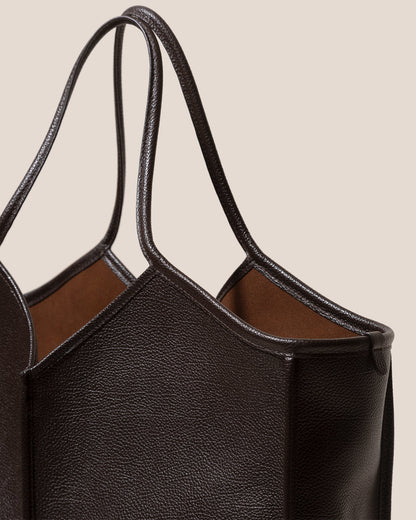 CALELLA SQUARED MEDIUM GRAINY - Leather-trimmed Tote Bag | Hereu Women|Men