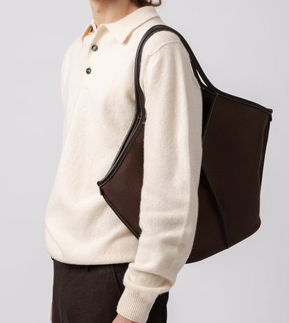 CALELLA - Leather-trimmed Organic Cotton Tote Bag | Hereu Women|Men