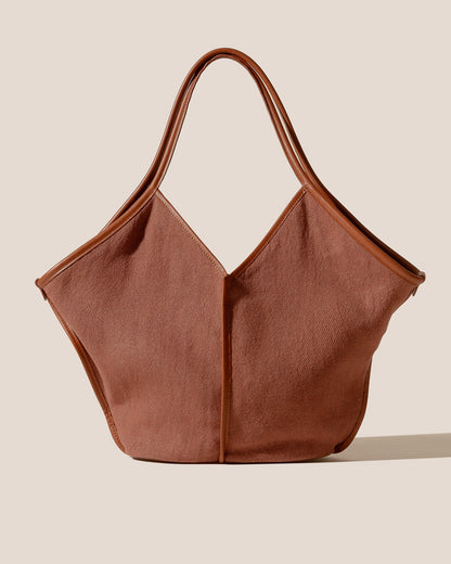 CALELLA SOFT LINEN - Leather-trimmed Tote Bag | Hereu Women|Men