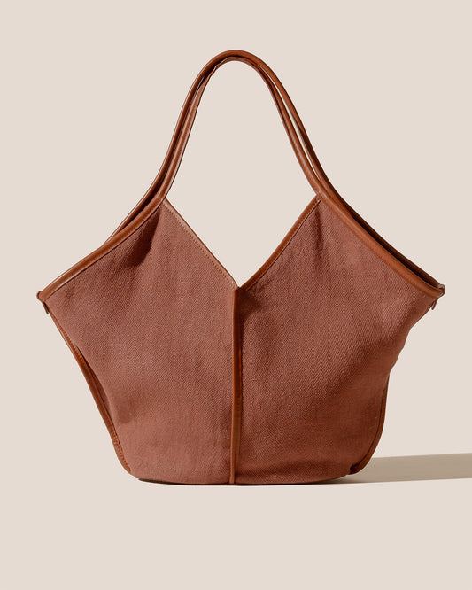 CALELLA SOFT LINEN - Leather-trimmed Tote Bag | Hereu Women|Men