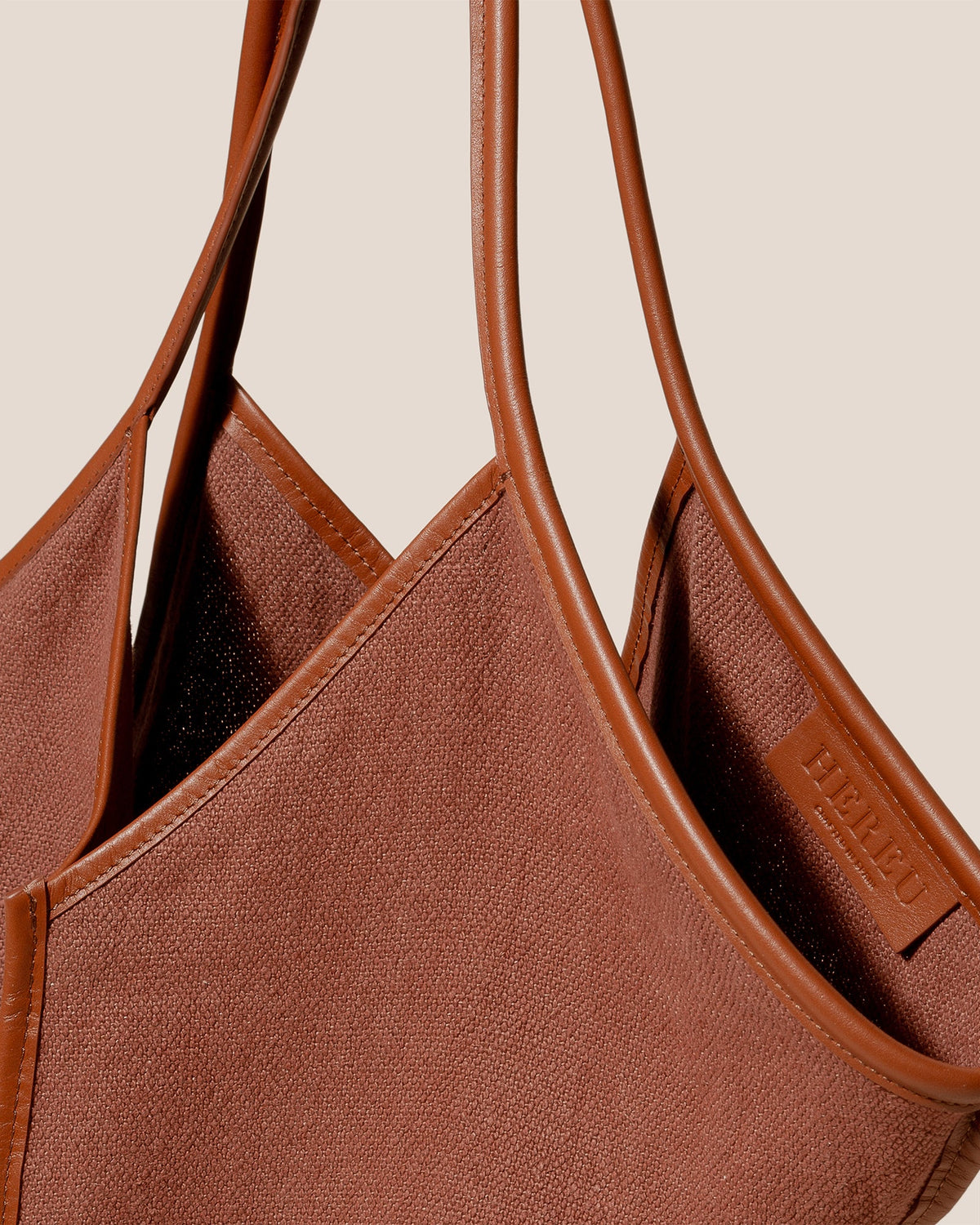 CALELLA SOFT LINEN - Leather-trimmed Tote Bag | Hereu Women|Men