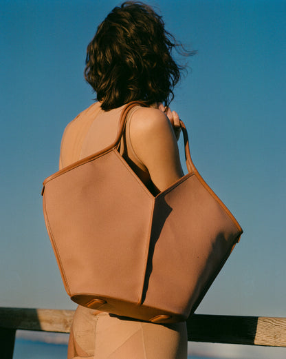 CALELLA - Leather-trimmed Organic Cotton Tote Bag | Hereu Women|Men