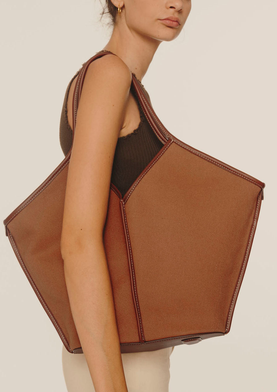 CALELLA - Leather-trimmed Organic Cotton Tote Bag | Hereu Women|Men