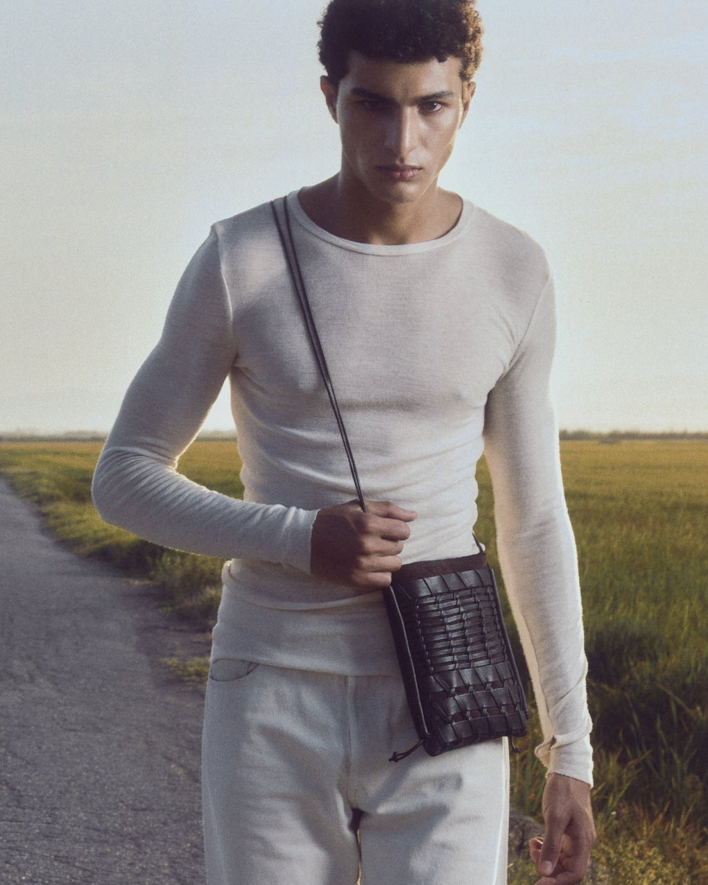 TRENA SUEDE - Flat Square Crossbody Bag | Hereu Women|Men