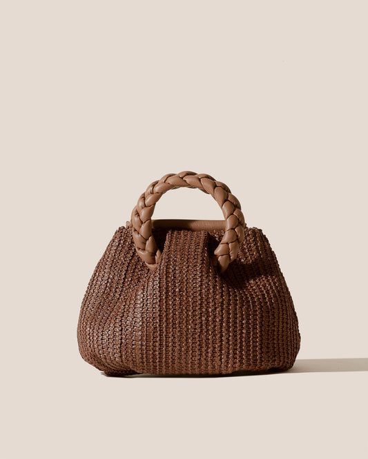 BOMBON M RAFFIA - Medium Plaited-handle Raffia Handbag | Hereu Women