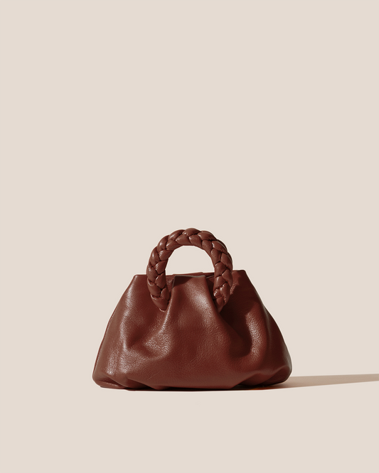 BOMBON SUPPLE SHINY - Plaited-handle Leather Handbag | Hereu Women