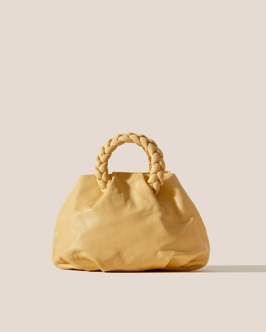 BOMBON M SUPPLE SHINY - Medium Plaited-handle Leather Handbag | Hereu Women