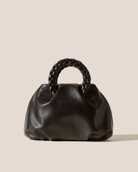 BOMBON M SUPPLE SHINY - Medium Plaited-handle Leather Handbag | Hereu Women
