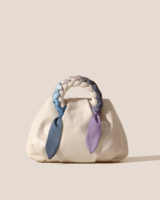 BOMBON M FOULARD - Medium Plaited-handle Leather Handbag | Hereu Women