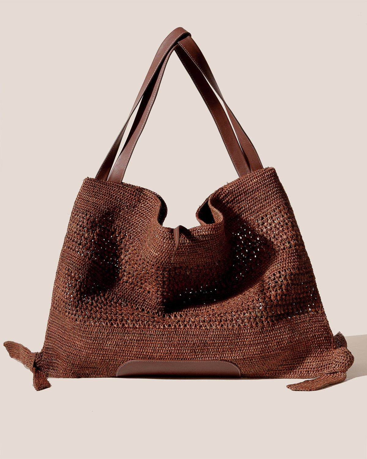 CADOR - Slouchy Crocheted Raffia Shoulder Bag | Hereu Women