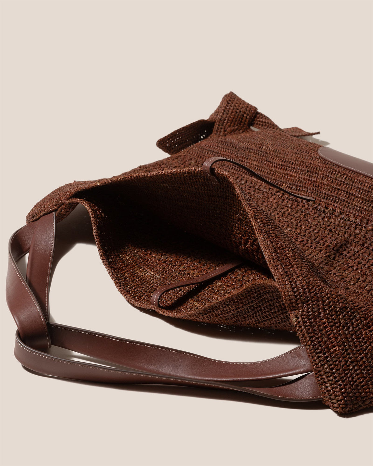 CADOR - Slouchy Crocheted Raffia Shoulder Bag | Hereu Women