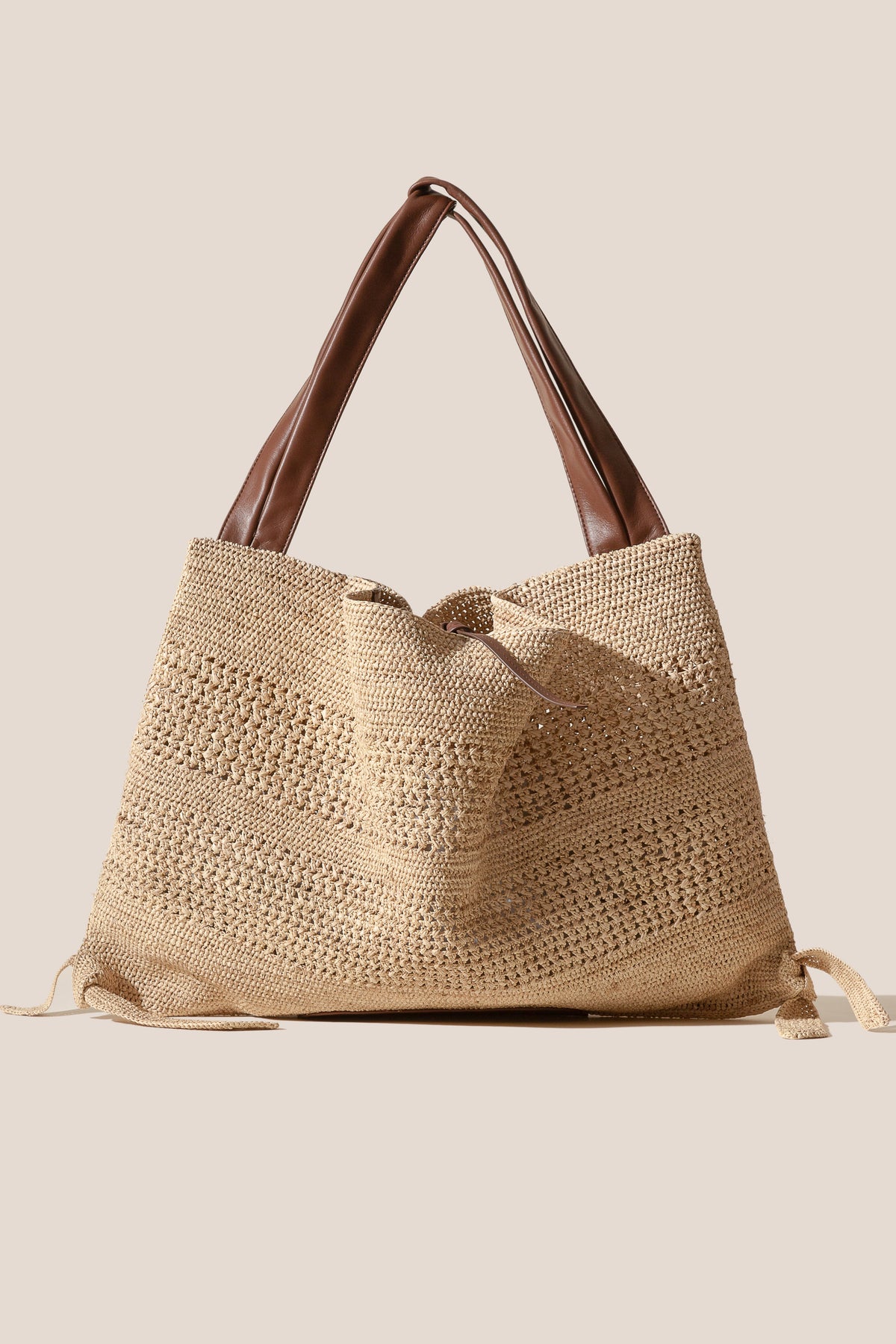CADOR - Slouchy Crocheted Raffia Crocheted Shoulder Bag | Hereu Women