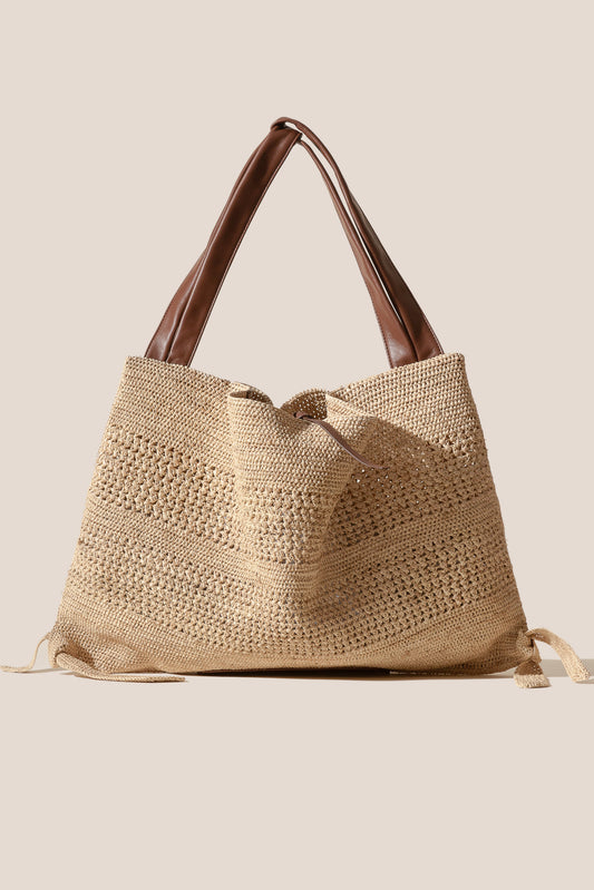 CADOR - Slouchy Crocheted Raffia Crocheted Shoulder Bag | Hereu Women