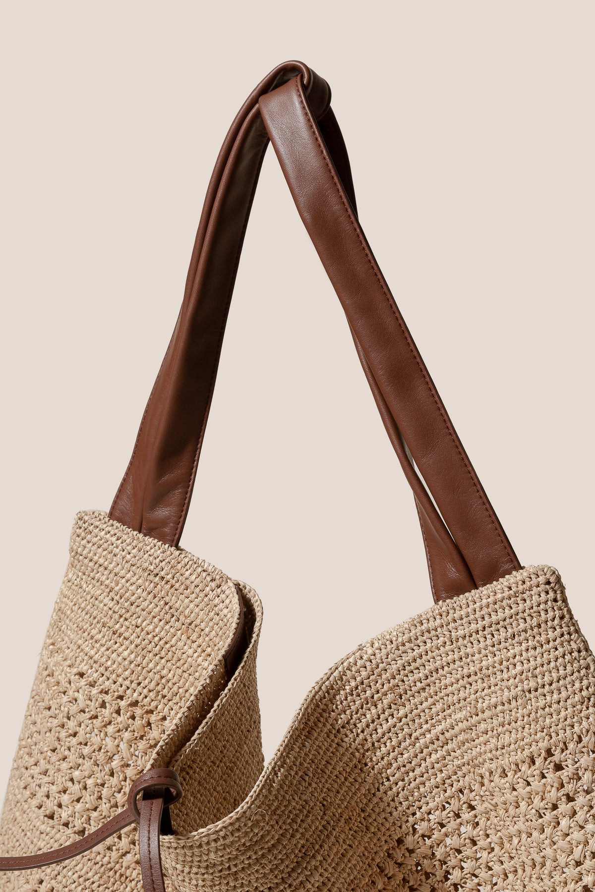 CADOR - Slouchy Crocheted Raffia Crocheted Shoulder Bag | Hereu Women