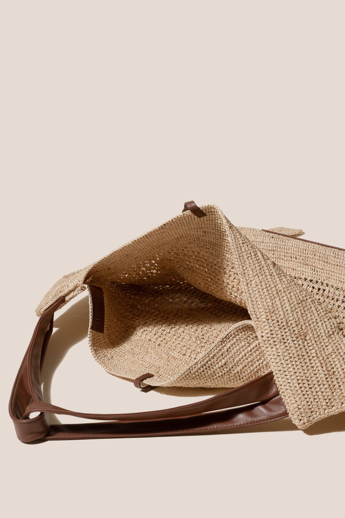 CADOR - Slouchy Crocheted Raffia Crocheted Shoulder Bag | Hereu Women