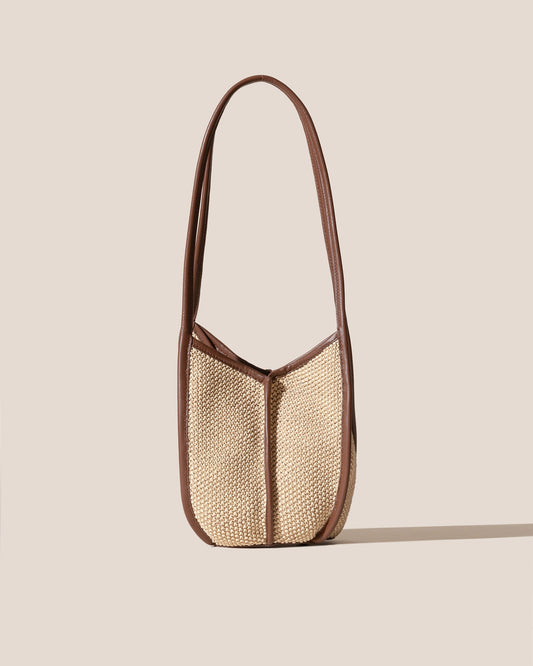 CALELLA BUCKET SOFT RAFFIA - Leather-trimmed Shoulder Bag | Hereu Women
