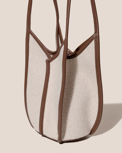 CALELLA BUCKET CANVAS - Leather-trimmed Shoulder Bag | Hereu Women