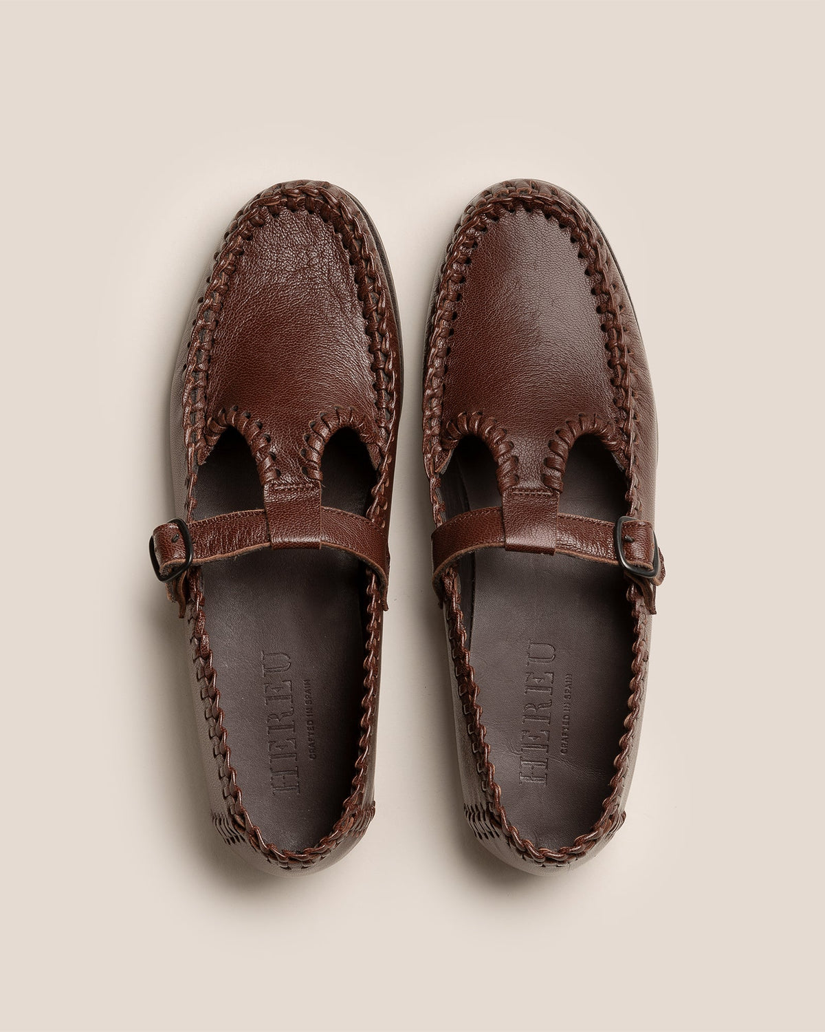 ALCOVER SUPPLE SHINY - Braided Seams T-bar Loafer | Hereu Men
