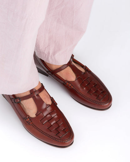 MAQUEDA - Interwoven T-Bar Loafer | Hereu Men