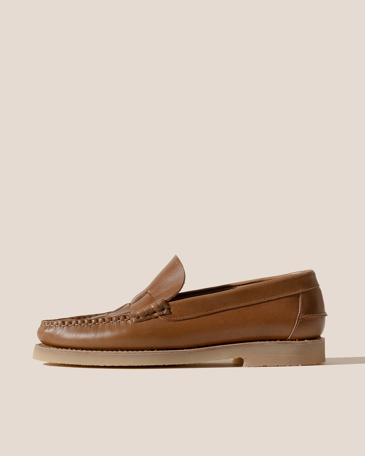 NOMBELA RUBBER VEG TAN - Interwoven Detail Slip-On Loafer | Hereu Men