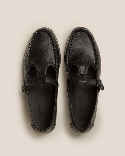 ALCOVER SUPPLE SHINY - Braided Seams T-bar Loafer | Hereu Men
