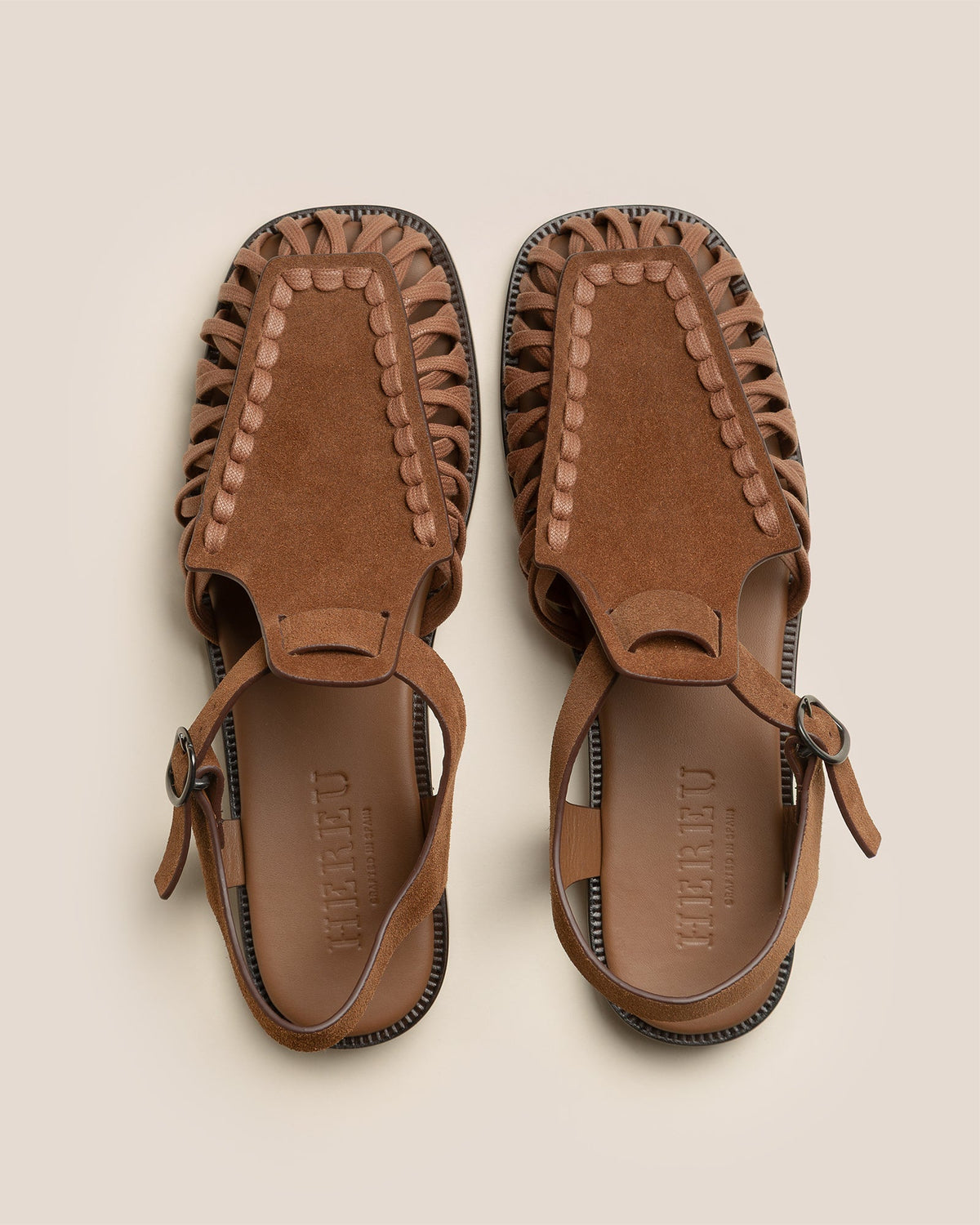 ALARO SUEDE - Square-Toe T-bar Sandal | Hereu Men