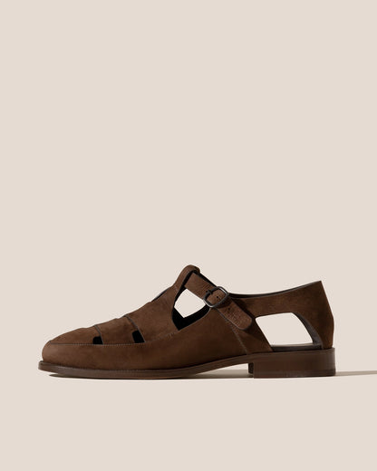 BESSO NUBUCK - Woven T-bar Sandal | Hereu Men